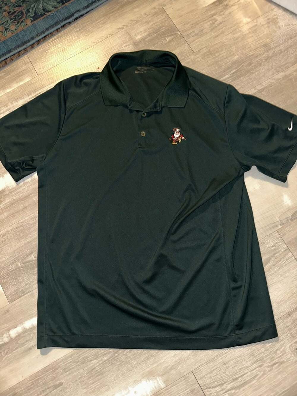 Nike Golf Polo Shirt Size L Dark Green Dri-FIT Disney Grumpy Embroidered
